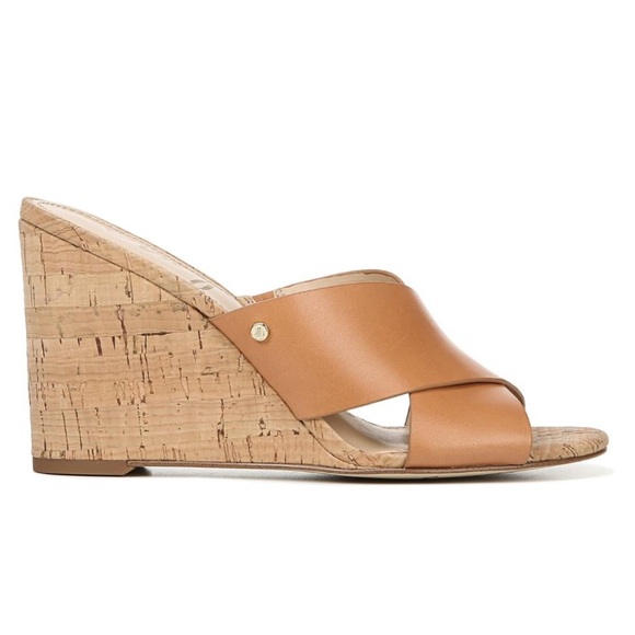 Sam Edelman Shoes - Sam Edelman Nahla Tan Brown Crisscross Leather Wedge Sandals 8.5 women’s
